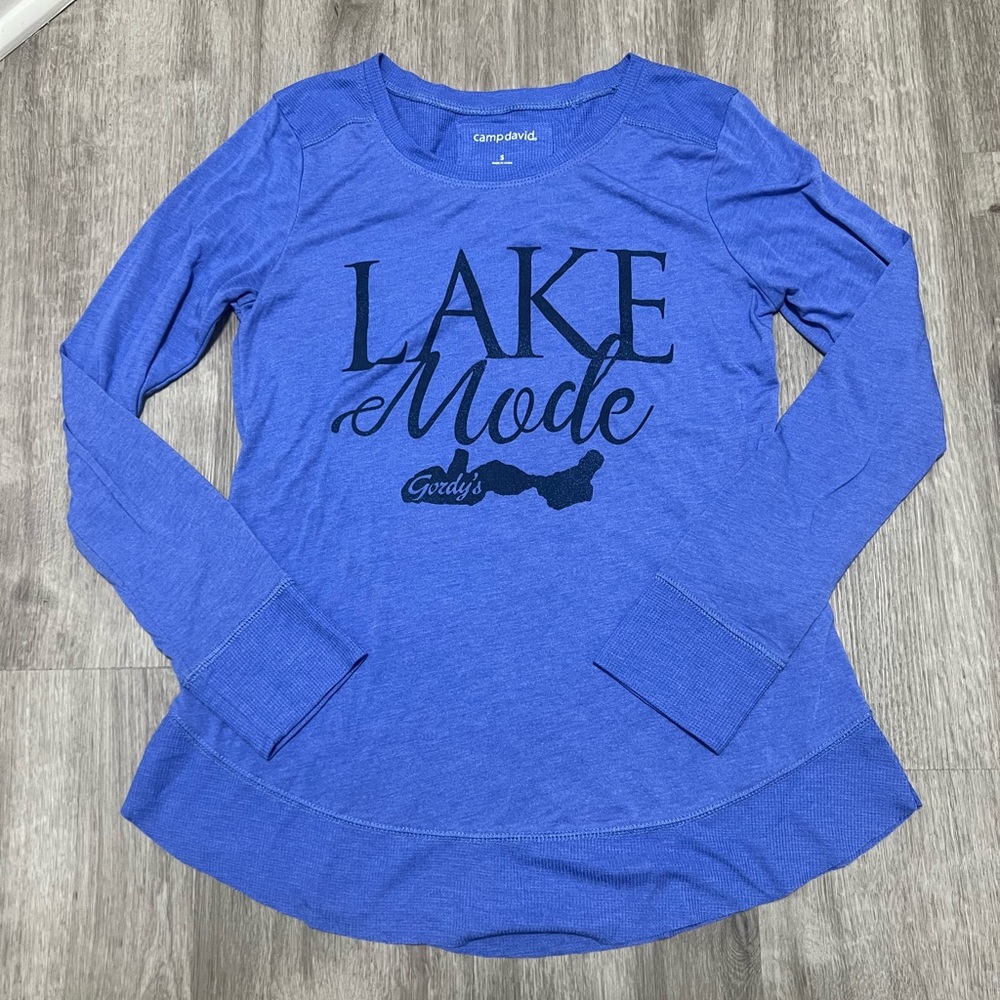 Gordy’s Lake Geneva, Lake Mode woman’s long sleeve‎ shirt, size S
